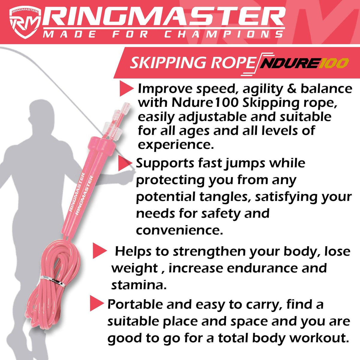 Skip Rope Pink Shop Skipping Ropes, Speed Ropes & Jump Ropes Pink- Ringmaster Sports ...