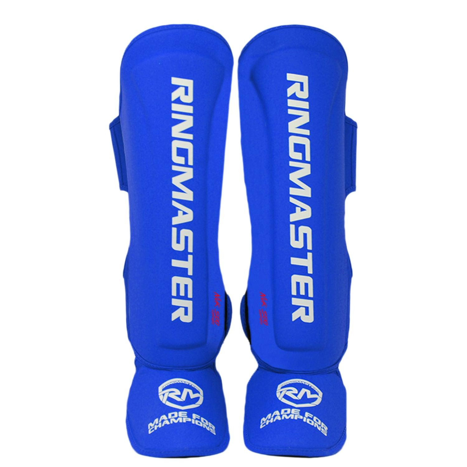 RingMaster Kids Shin Instep Guard Nuk Soo Series Blue - RINGMASTER SPORTS - Made For Champions