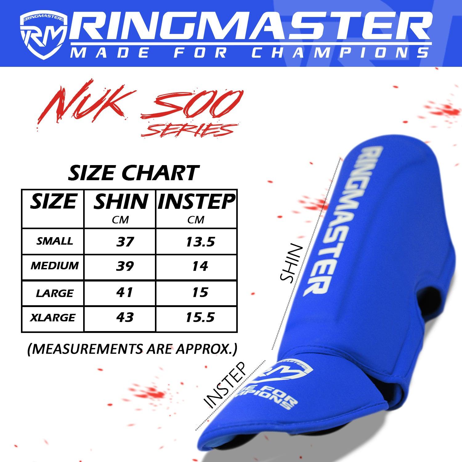 RingMaster Sports Shin Instep Guard Nuk Soo Series Blue - RINGMASTER SPORTS - Made For Champions