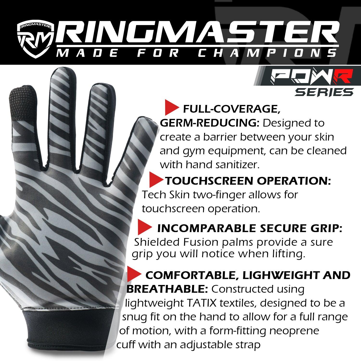 RingMaster Sports PowR Gym Training Gloves Black Camo - RingMaster Sports