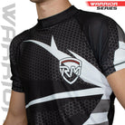 RingMaster Sports Half Sleeve Rash Guard Warrior Series Black White Stripes - RINGMASTER SPORTS - Made For Champions