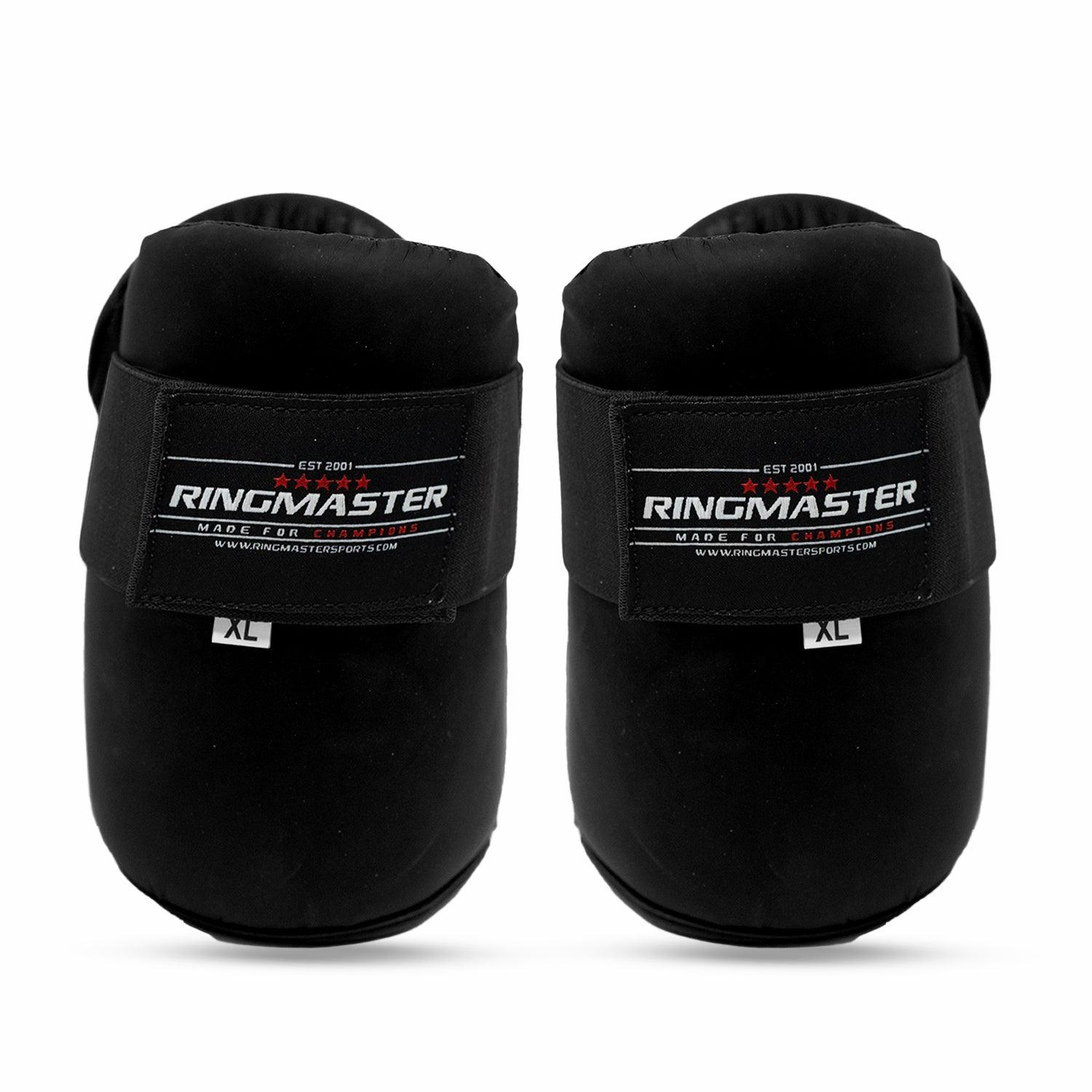 RingMaster Sports Kids Semi Contact Point Foot Protector Taekwondo Kickboxing K1 Black - RINGMASTER SPORTS - Made For Champions