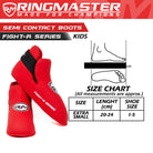 RingMaster Sports Kids Semi Contact Point Foot Protector Taekwondo Kickboxing K1 Red - RINGMASTER SPORTS - Made For Champions