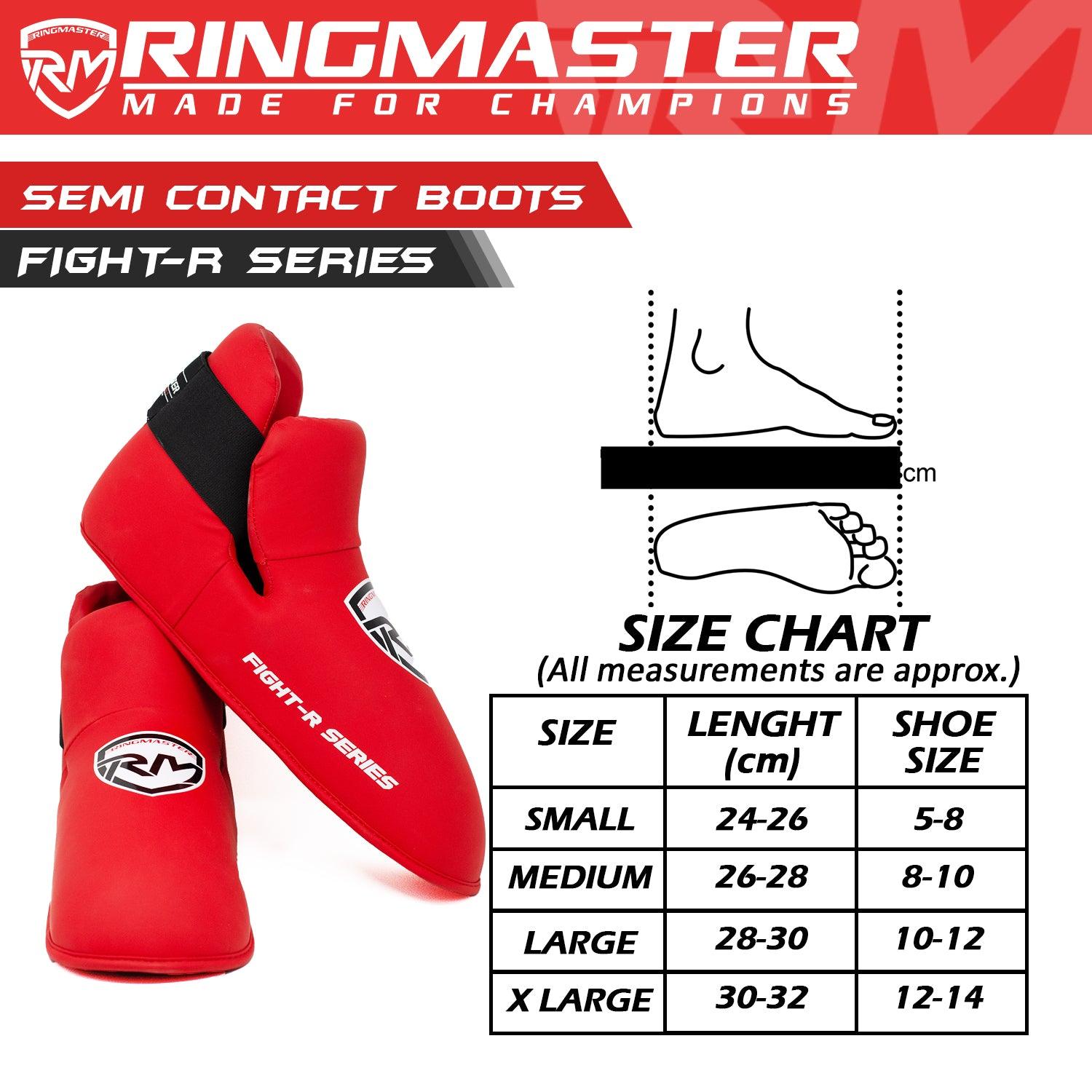 RingMaster Sports Semi Contact Point Foot Protector Taekwondo Kickboxing K1 Red - RINGMASTER SPORTS - Made For Champions