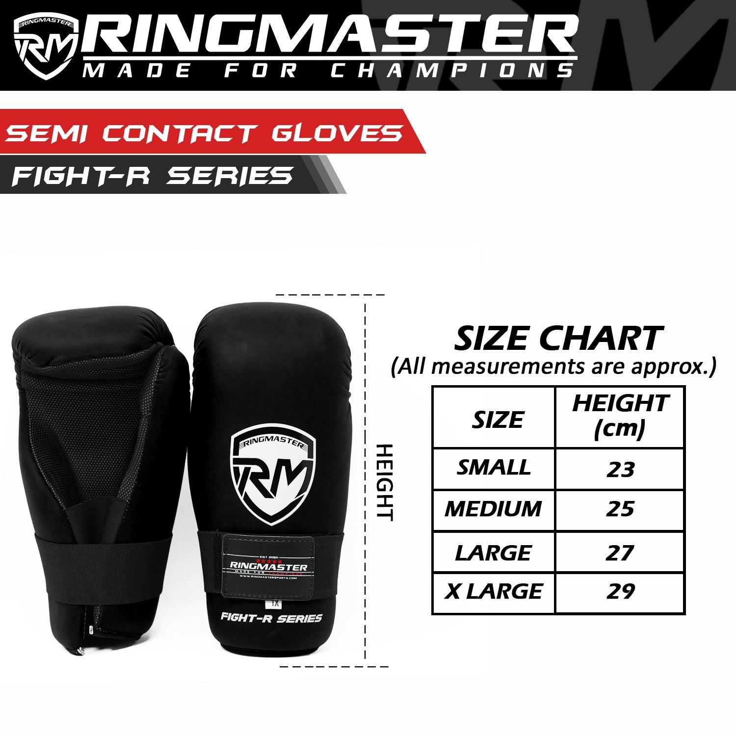 RingMaster Sports Semi Contact Point Gloves Taekwondo Kickboxing Black - RINGMASTER SPORTS - Made For Champions