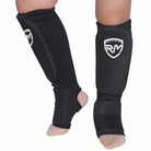 RingMaster Sports Slip-on Elastic Shin & Instep Pads Black - RingMaster Sports