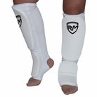 RingMaster Sports Elastic Shin & Instep Pads White - RingMaster Sports