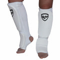 RingMaster Sports Elastic Shin & Instep Pads White - RingMaster Sports
