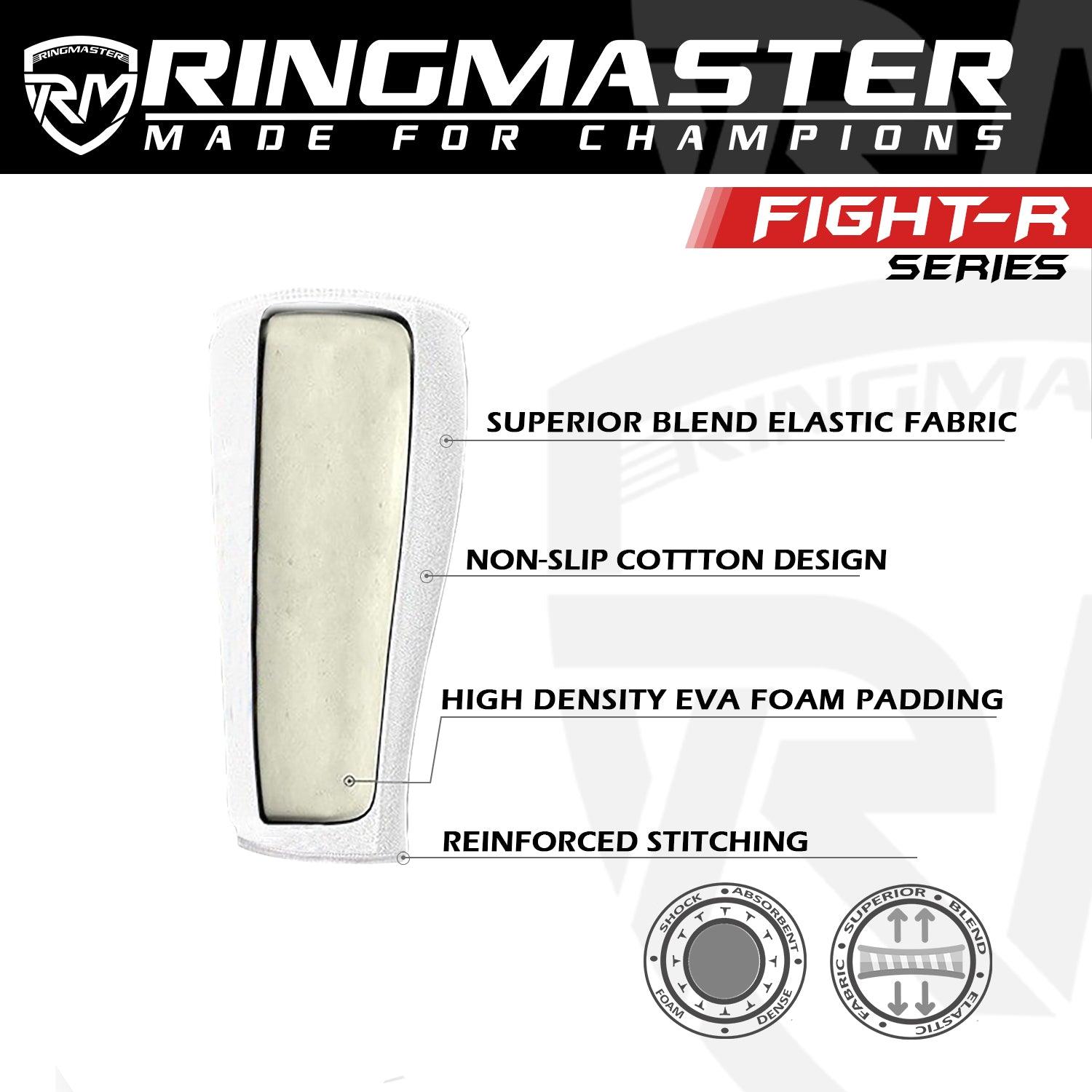 RingMaster Sports Elastic Shin Pads White - RINGMASTER SPORTS - Made For Champions