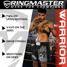 RingMaster Sports Warrior Kids Thai / Kickboxing Shorts Black - RingMaster Sports