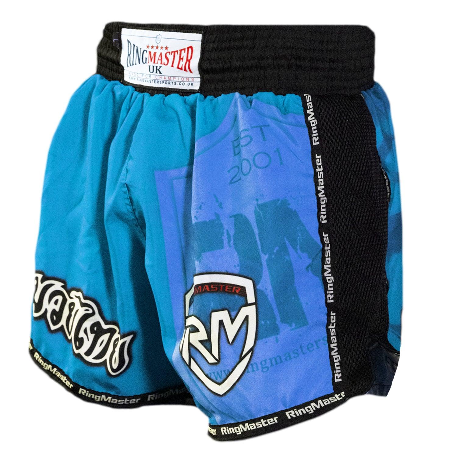 RingMaster Sports Warrior Thai / Kickboxing Shorts Blue - RingMaster Sports