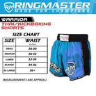 RingMaster Sports Warrior Thai / Kickboxing Shorts Blue - RingMaster Sports