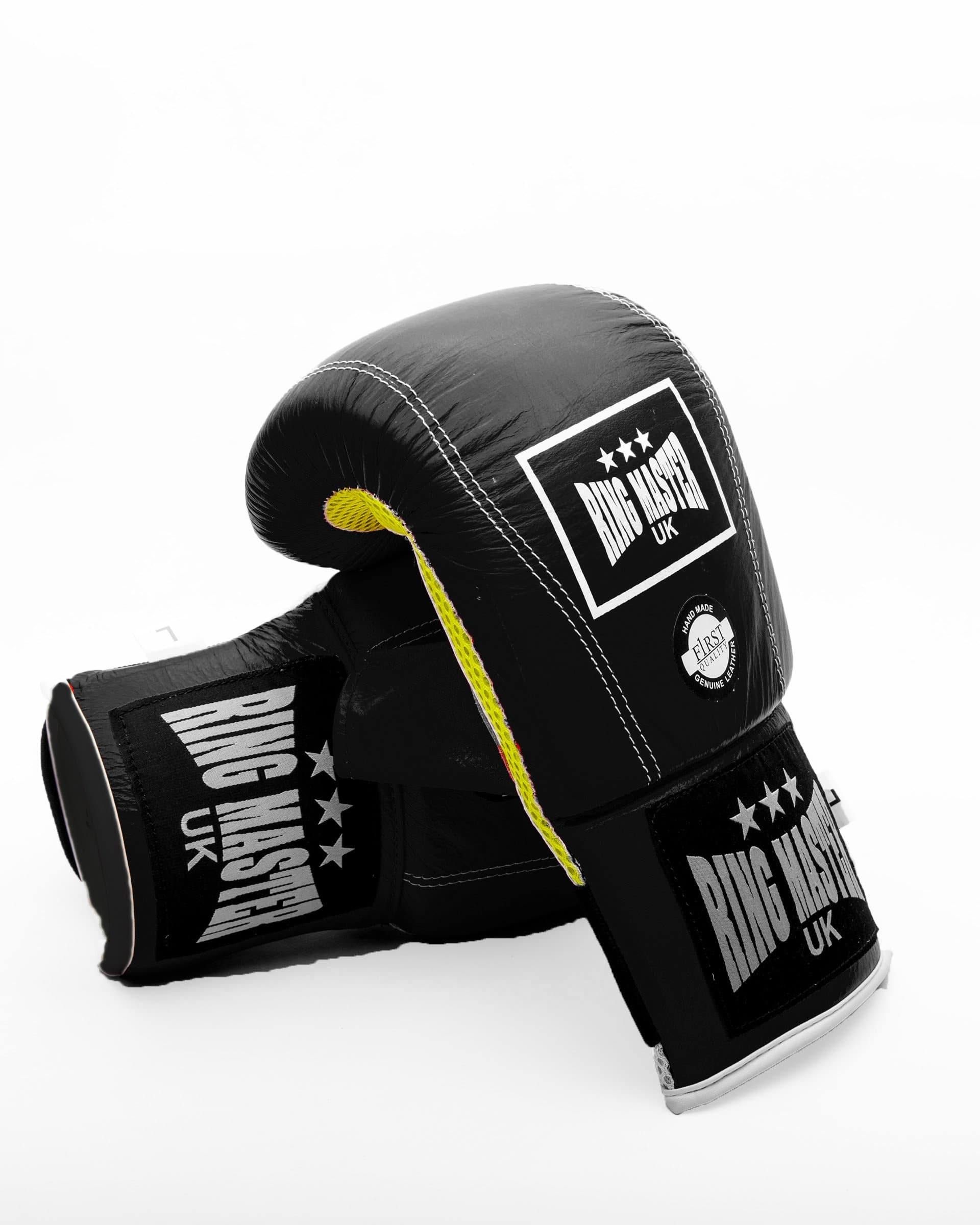 Black Genuine Leather RingMaster Sports Bag Mitts Image 3