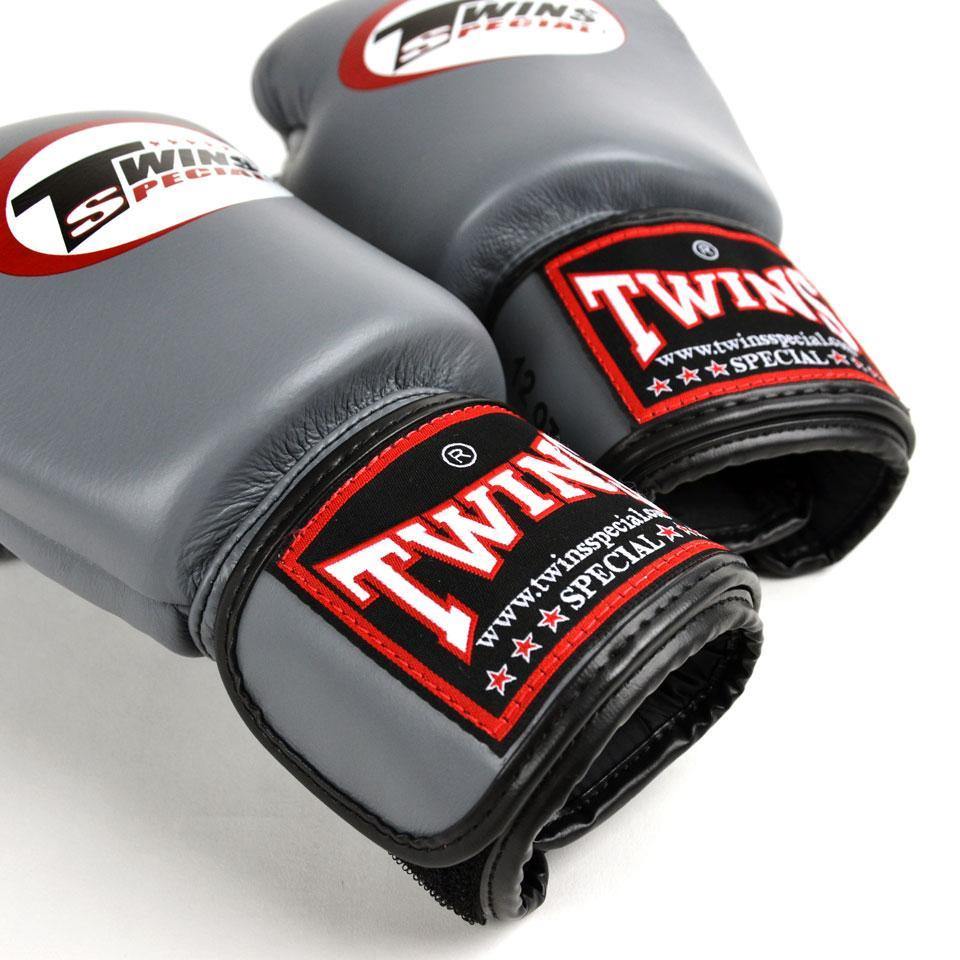 BGVL3 Twins Grey Velcro Boxing Gloves 10oz - RingMaster Sports