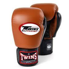 BGVL3-2T Twins 2-Tone Brown-Black Velcro Boxing Gloves - RingMaster Sports