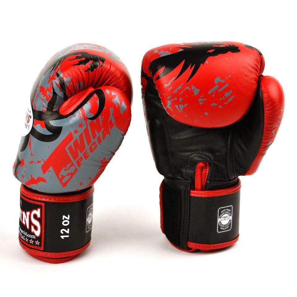 Twins Red Tribal Boxing Gloves - RingMaster Sports