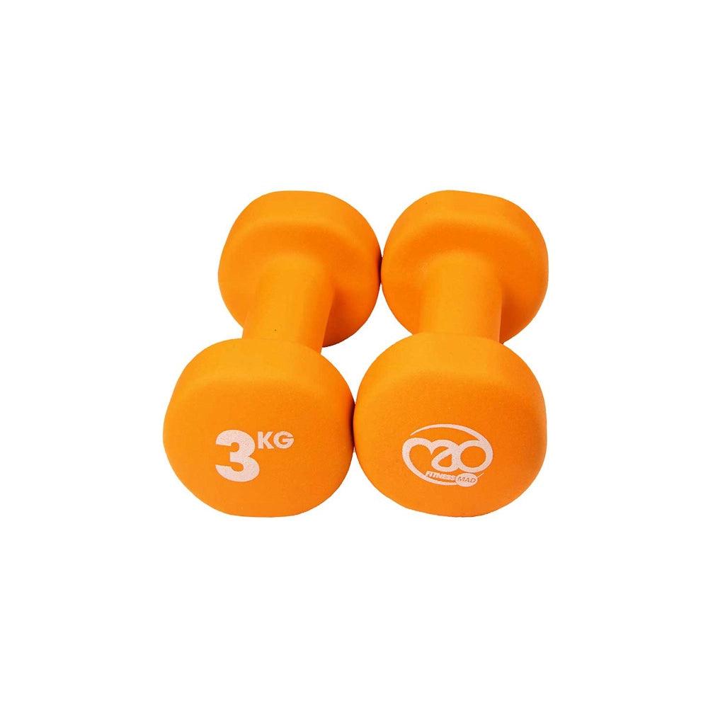 3kg Neoprene Dumbbells - Orange (Pair) - RINGMASTER SPORTS - Made For Champions