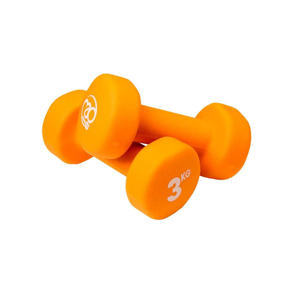 3kg Neoprene Dumbbells - Orange (Pair) - RINGMASTER SPORTS - Made For Champions