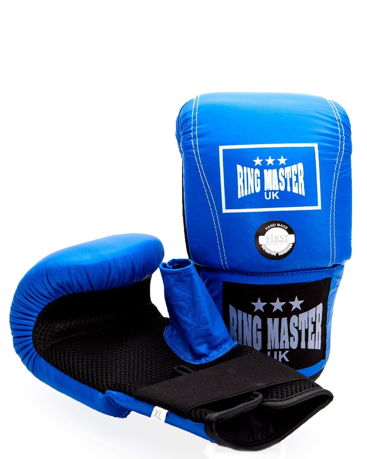 Blue RingMaster Sports genuine leather bag mitts
