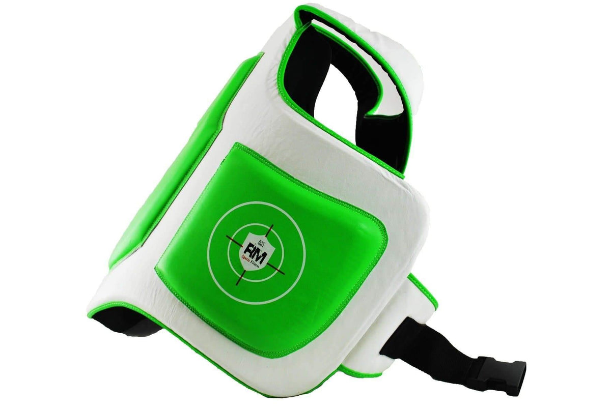 RingMaster Sports green and white body protector for boxing training