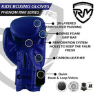 RingMaster Sports blue CarbonTech Leather boxing gloves for kids