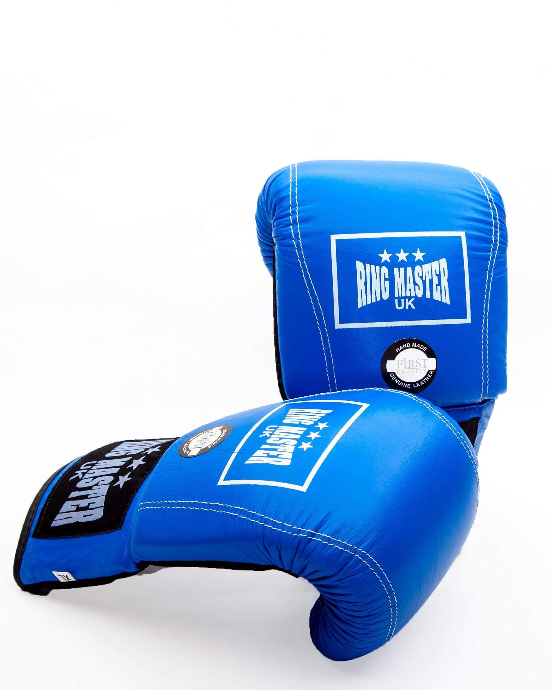 RingMaster Sports Genuine Leather Bag Mitts in blue