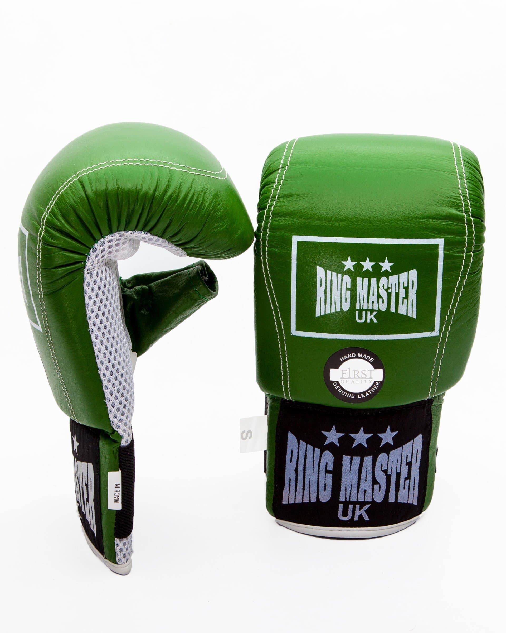 RingMaster Sports Genuine Leather Bag Mitts in green
