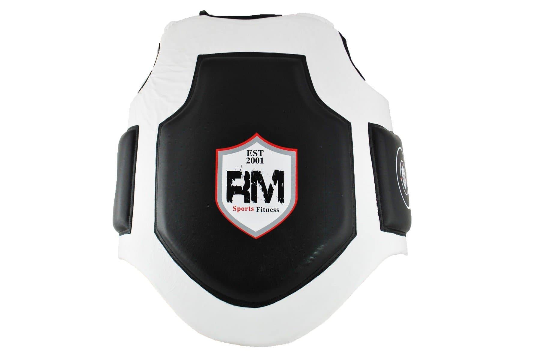 RingMaster Sports genuine leather body protector in black and white