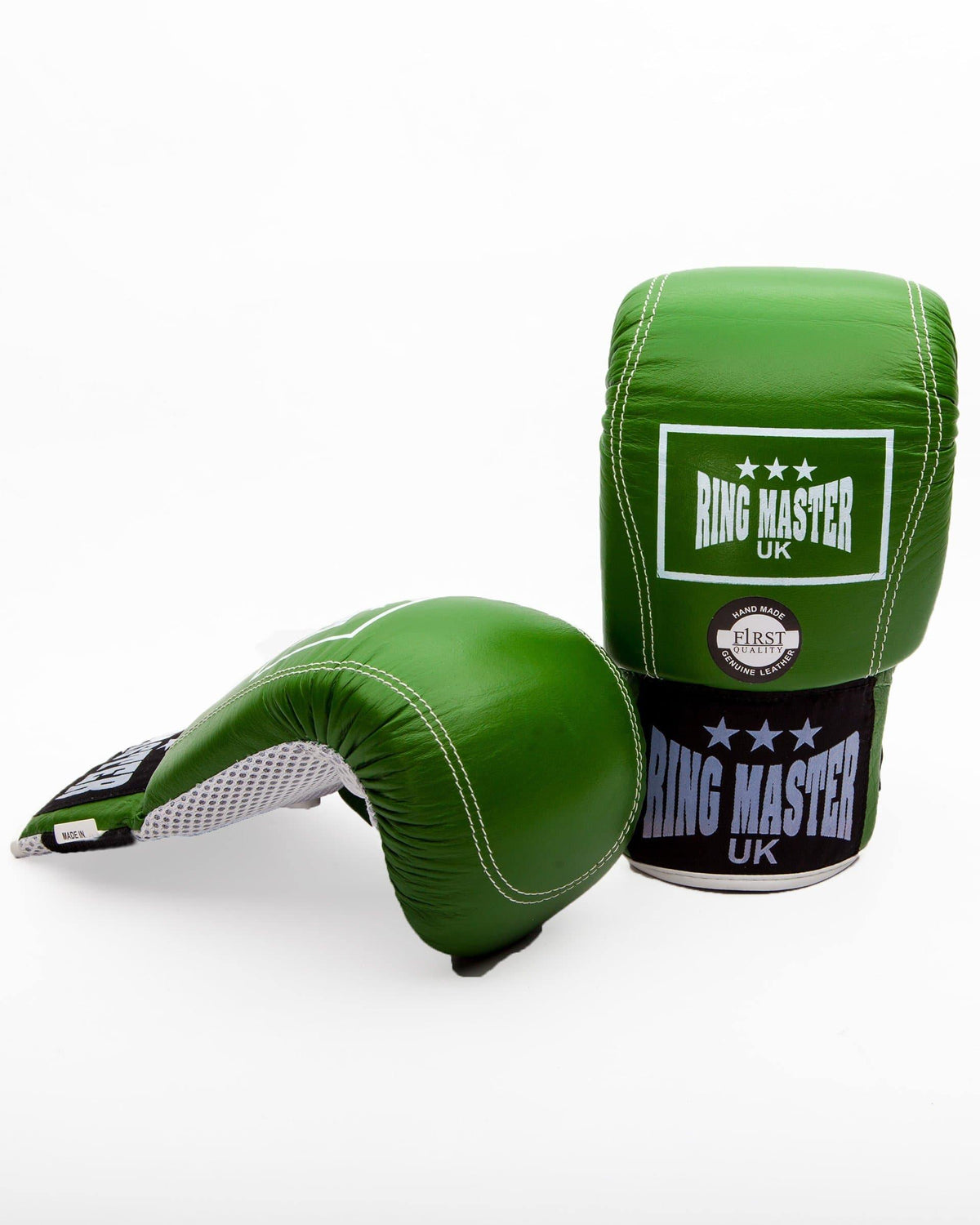 Green RingMaster Sports genuine leather bag mitts