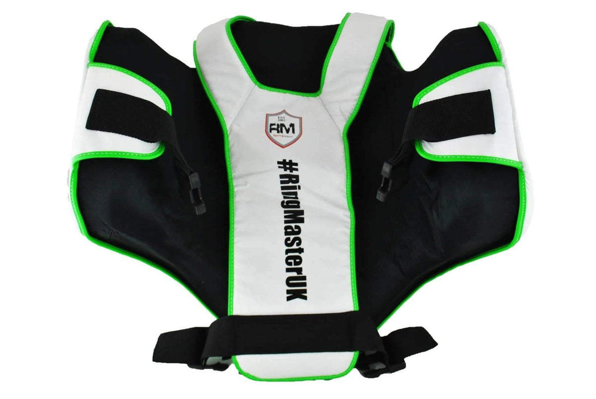 Green and white RingMaster Sports training body protector