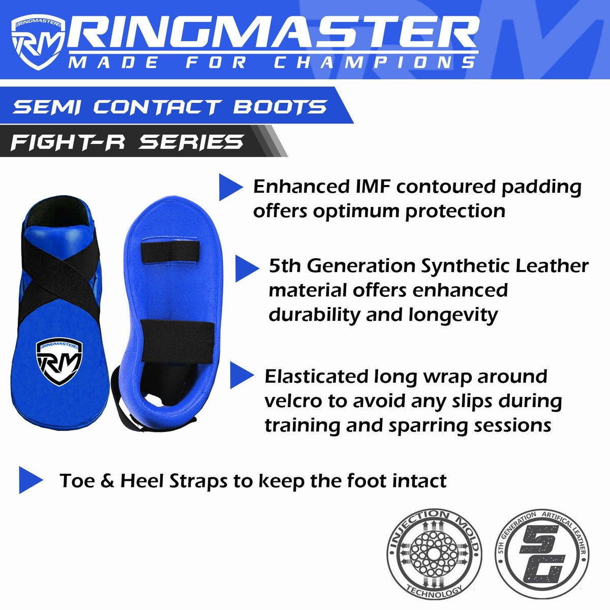 RingMaster Sports blue kickboxing foot protector