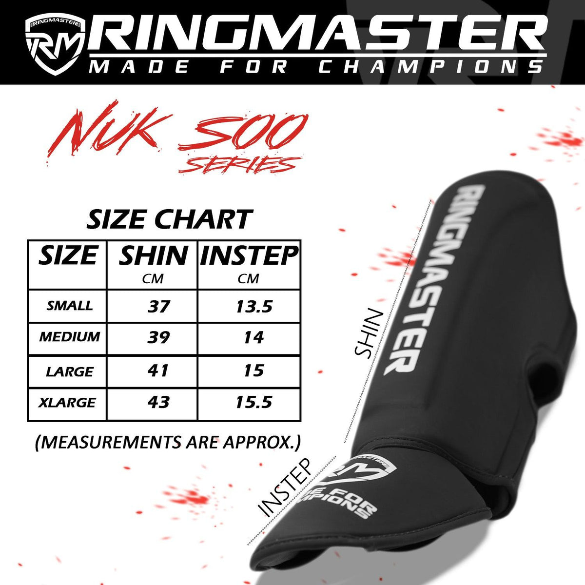 RingMaster Sports Nuk Soo anatomical shin instep guard