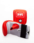 RingMaster Sports red genuine leather bag mitts with elastic cuff