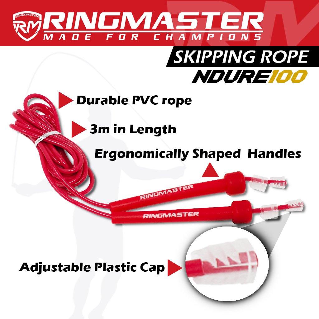 RingMaster Sports red adjustable fitness skipping rope