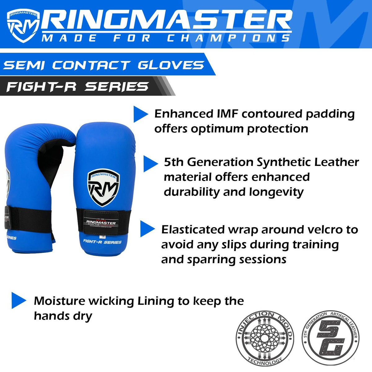 RingMaster Sports blue Taekwondo gloves