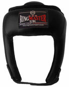 Kids Extra Small Black Synthetic Leather RingMaster Sports Open Face Head Guard Image 1