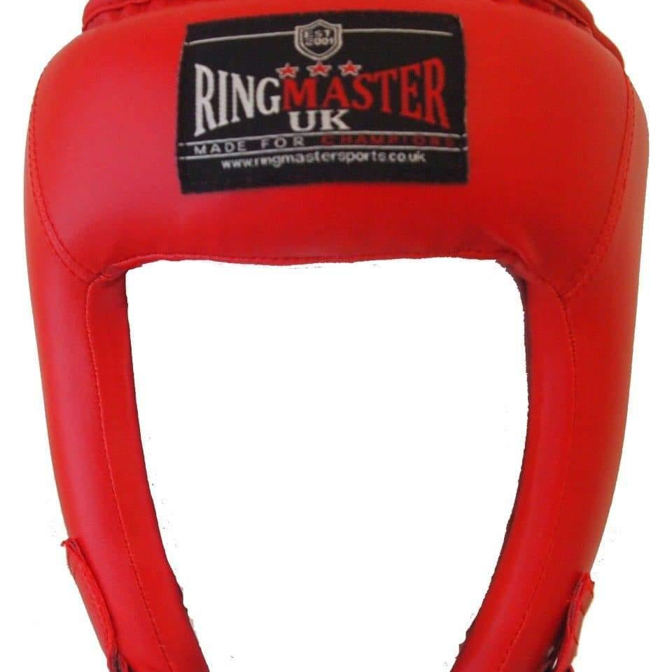 RingMaster Sports Open Face Headguard AIBA styled Red